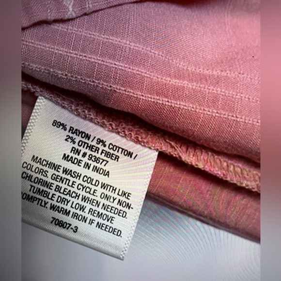 ANA A New Approach Womens Rayon Cotton Ballon Sleeve Pink Blouse Sz L NWT - Picture 9 of 11